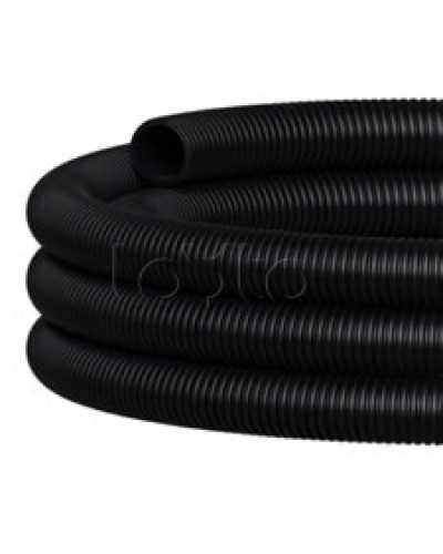 NR063 Двустен. труба ПНД гибкая откр. прокладки, SN18, с зондом, D63мм (50м) чёрный Экопласт (801063HFR-UF-BL) в Муроме Труба гофрированная Pintop.ru