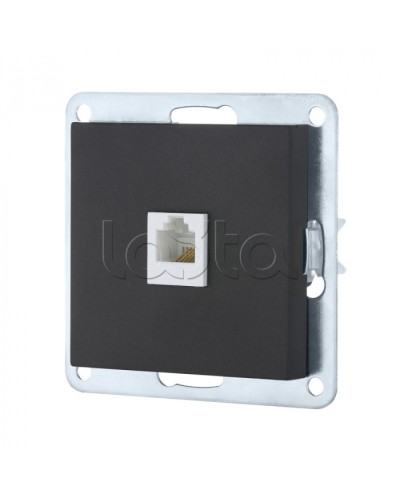 Розетка телефонная RJ-12 с накладкой (черный бархат) LK 80 Экопласт (845508-1) в Муроме Розетки компьютерные и телефонные Pintop.ru