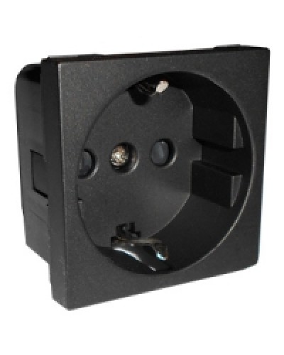 Розетка с заземляющими контактами и защитными шторками, (черный бархат) LK45 Экопласт (851408) в Муроме Аксессуары для кабель-канала Pintop.ru