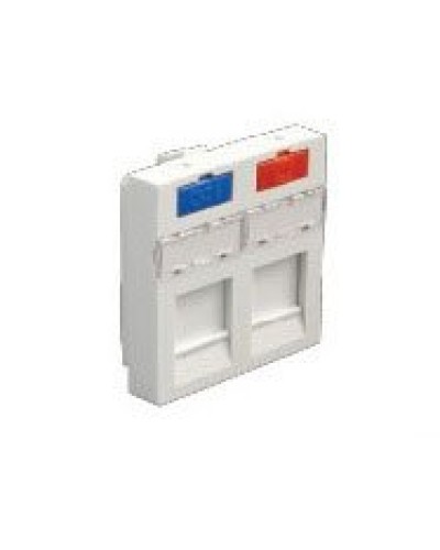 Лицевая панель (накладка) информационной розетки, 45х45 мм, 2 входа Экопласт (87002) в Муроме Розетки компьютерные и телефонные Pintop.ru