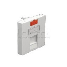 Лицевая панель информационной розетки, 1 вход, белый, 45 х 45 мм 2 модуля Экопласт (87013)