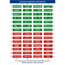 Оповещатель плоское световое табло Электротехника и Автоматика КРИСТАЛЛ-24 "Станция пожаротушения"