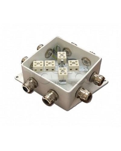 Коробка монтажная огнестойкая Гефест КМ-О (10к*10,0)-IP66-120х120, восемь вводов в Муроме Распределительные коробки Pintop.ru