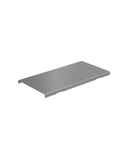 Крышка на вертикальный Т-ответвитель переходник 100-50 мм с разворотом трассы на 90 гр. ПЛЮС (нижняя часть меньше исходной) INOX304 КМ-Профиль (KTDPSplus90-100-50 INOX304) в Муроме Аксессуары для лотков Pintop.ru