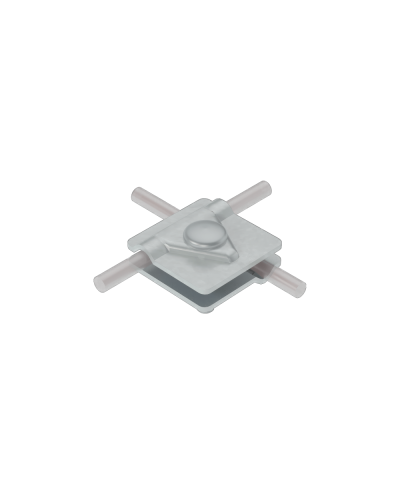 Универсальный соединитель для прутка Ø 5-10 мм с 2 пластинами 40х40 мм HD КМ-Профиль (2USM-D5-10 HD) в Муроме Аксессуары для лотков Pintop.ru