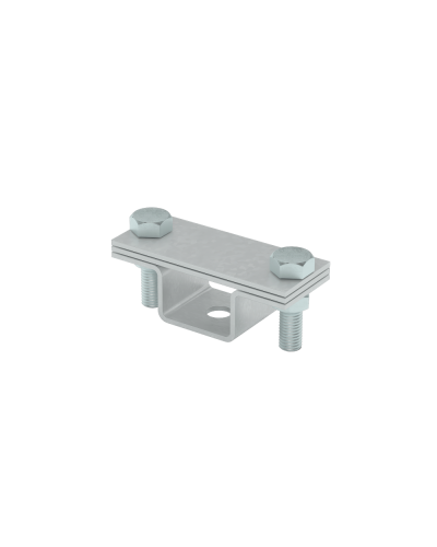 Универсальный держатель на мостовой опоре для полосы до 40 мм с 2 пластинами КМ-профиль (UDMO2-B40) в Муроме Монтажные материалы Pintop.ru