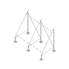 Опорная конструкция для установки нескольких солнечных панелей/коллекторов TECHNORAPTOR STEELFOOT HD КМ-профиль (KM-TR-STF-SSfMMPI-C HD)
