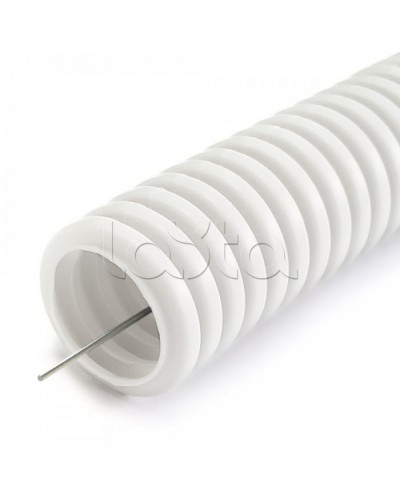 Труба гофр ПЛЛ легкая безгалогенная (HF) негорючая (НГ) белая с/з d16 мм (50м/уп) Промрукав (PR02.0329) в Муроме Труба гофрированная Pintop.ru