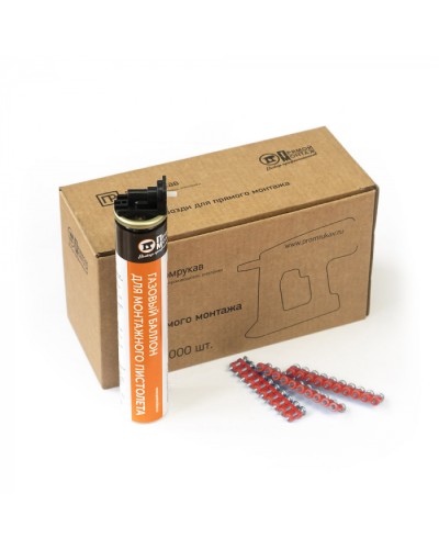 Комплект газовый баллон 165 мм и гвозди 3х16 мм (кованые) (1000 шт/уп) Промрукав (PR08.22647) в Муроме Аксессуары для кабель-канала Pintop.ru