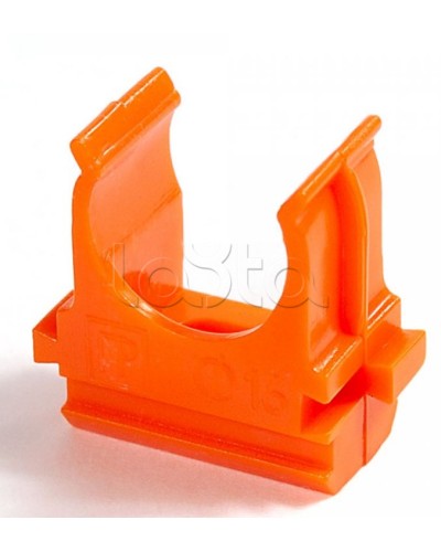 Крепёж-клипса для труб АБС-пластик оранжевая д20 в малой упаковке (10шт/1000шт уп/кор) Промрукав (PR13.0067) в Муроме Держатели, клипсы, скобы Pintop.ru