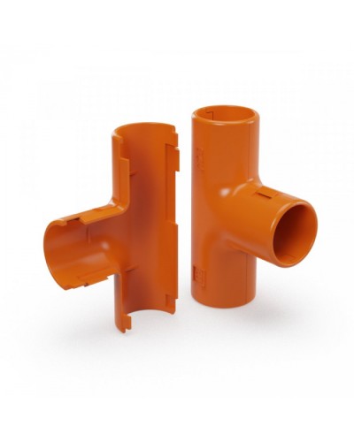 Тройник разборный оранжевый d25 мм (30шт/300шт уп/кор) Промрукав (PR13.1160) в Муроме Повороты, муфты, тройники Pintop.ru