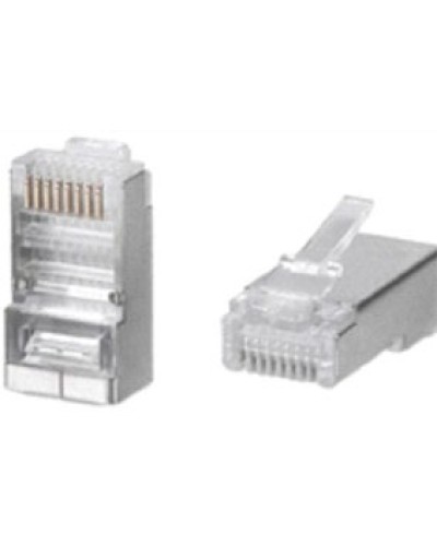 Разъем RJ-45(8P8C) под витую пару, категория 5e (50 µ/ 50 микродюймов), универсальный (для одножильного и многожильного кабеля) экранированный (100 шт) в Муроме Коннекторы и разъемы Pintop.ru