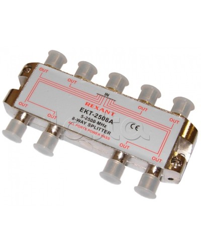 Делитель телевизионный ТВх8 под F разъём 5-2500 МГц СПУТНИК (5шт/уп) REXANT 05-6205 в Муроме Системы видеонаблюдения Pintop.ru