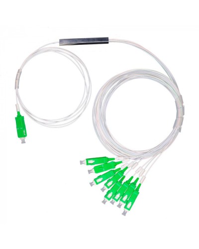 Разветвитель план 1х8 окон SC/APC 9/125 вывод 1,5м буфер 0.9мм 1260/1650 Cabeus (FCT-PLC-1/8-9-SC/A-1.5-0.9) в Муроме Оптические разветвители (сплиттеры) Pintop.ru