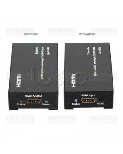 Комплект для передачи HDMI по одному кабелю витой пары CAT5e/6 до 50м OSNOVO TA-Hi/1+RA-Hi/1 в Муроме Видеоусилители, Модуляторы, Делители Pintop.ru