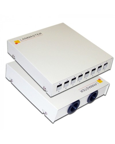 Кросс оптический настенный, металлический, на 8 SC адаптеров LANMASTER (LAN-FOBM-WM-8SC) в Муроме Кросс оптический Pintop.ru