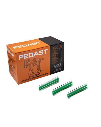 Гвозди 3,0*16 мм усиленные для монтажного пистолета (1000 шт/уп) FEDAST (fd3016eg) в Муроме Крепеж: Дюбели, шурупы, саморезы Pintop.ru