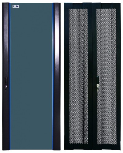 Комплект дверей 42U, 800 мм, черный, передняя - стекло, задняя - распашная перфорированна TWT TWT-CBB-DR42-8x-S-GP в Муроме Аксессуары для стоек и шкафов Pintop.ru