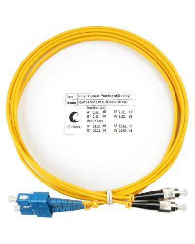 Шнур оптический duplex SC-FC 9/125 sm 2м LSZH Cabeus FOP(d)-9-SC-FC-2m в Муроме Патч-корды оптические Pintop.ru