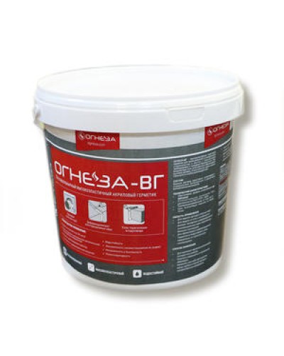 Герметик акриловый противопожарный Огнеза ОГНЕЗА-ВГ, ведро 3 кг., цвет красный в Муроме Дополнительное оборудование пожаротушения Pintop.ru