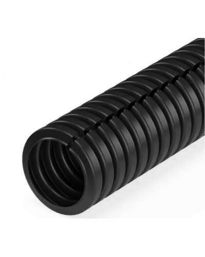 Труба гофрированная ПП лёгкая 350 Н безгалогенная (HF) разрезная черная д25 (10м/уп) Промрукав (PR02.0247) в Муроме Труба гофрированная Pintop.ru