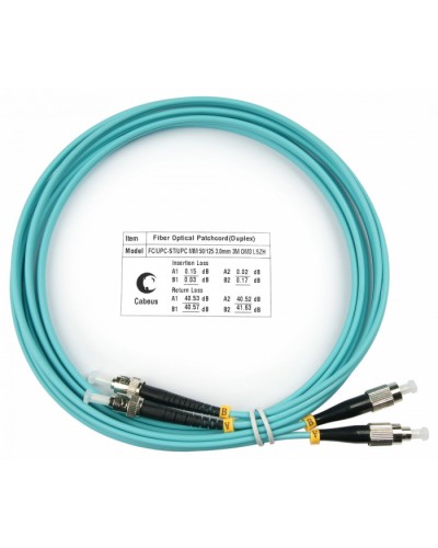 Шнур оптический duplex FC-ST 50/125 mm OM3 3м LSZH Cabeus FOP-50-FC-ST-3m в Муроме Патч-корды и пигтейлы Pintop.ru