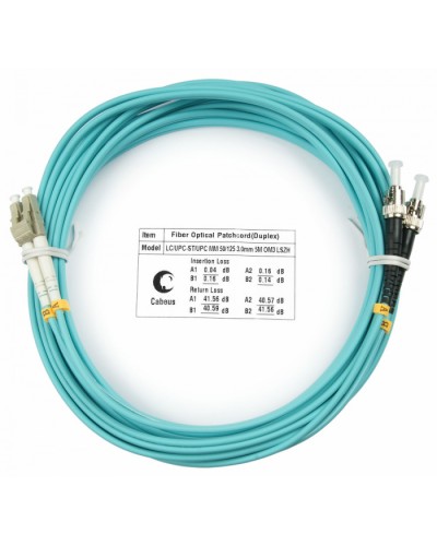 Шнур оптический duplex LC-ST 50/125 MM OM3 20 м LSZH Cabeus FOP-50-LC-ST-20M в Муроме Патч-корды и пигтейлы Pintop.ru