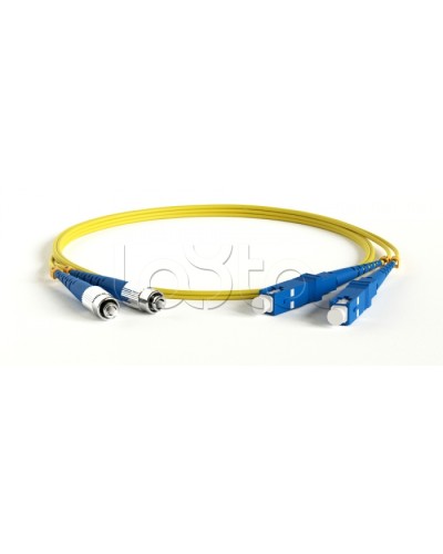 Патч-корд волоконно-оптический одномодовый SM 9/125 (OS2), SC/UPC-FC/UPC, 2.0 мм, duplex, LSZH, 10 м Hyperline FC-D2-9-FC/UR-SC/UR-H-10M-LSZH-YL в Муроме Патч-корды оптические Pintop.ru