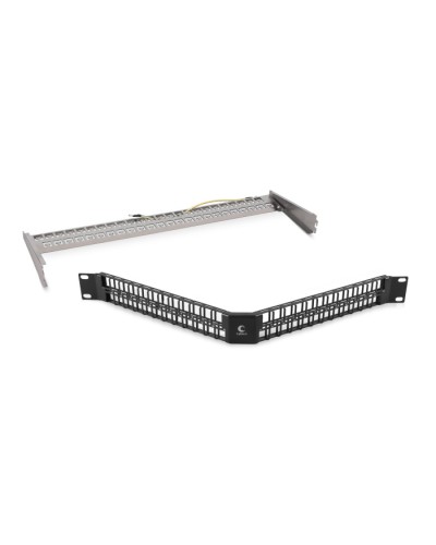 Угловая модульная патч-панель 19, 48 портов, 1U Cabeus (PLBHD-48-CON-SH) в Муроме Патч панель Pintop.ru