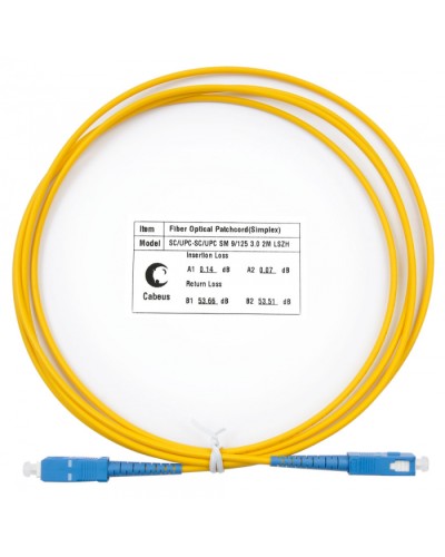 Шнур оптический simplex SC-SC 9/125 SM 2 м LSZH Cabeus FOP(s)-9-SC-SC-2M в Муроме Патч-корды оптические Pintop.ru