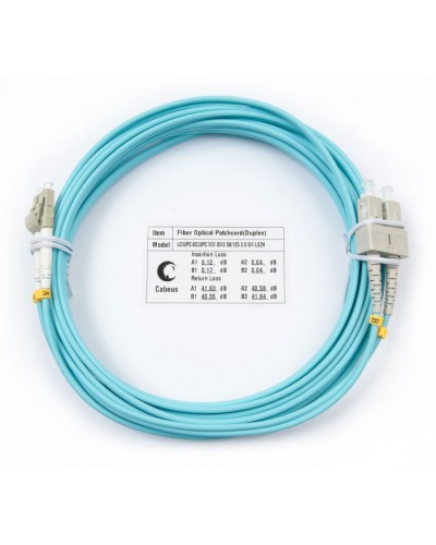 Шнур оптический duplex LC-SC 50/125 mm OM3 5м LSZH Cabeus FOP-50-LC-SC-5m в Муроме Патч-корды и пигтейлы Pintop.ru