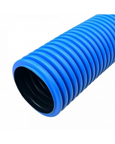 Труба гофрированная двустенная ПНД жесткая тип 450 (SN12) синяя д110 6м (36м/уп) Промрукав в Муроме Труба гофрированная Pintop.ru