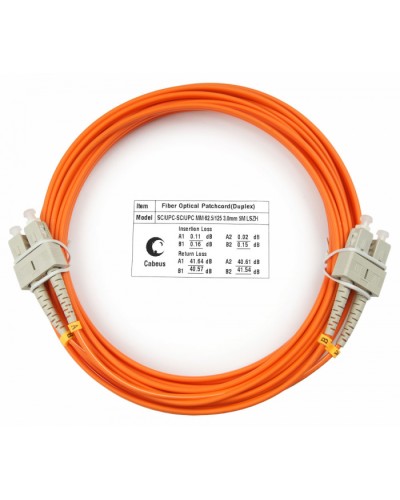 Шнур оптический duplex SC-SC 62,5/125 mm 5м LSZH Cabeus FOP-62-SC-SC-5m в Муроме Патч-корды оптические Pintop.ru