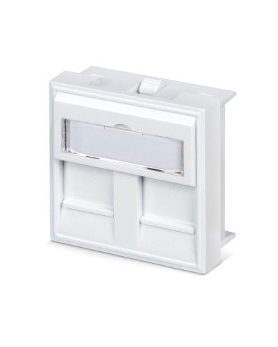 Вставка 45x45 (Mosaic) для 2 модулей формата Keystone Jack с маркером (FP-45-2M) Пожтехкабель СКС (202-032) в Муроме Модули Keystone Pintop.ru