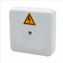 Коробка распределительная огнестойкая КРОПС-П0, IP41, габаритные размеры 75х75х20 мм, для кабелей сечением до 4 мм2, 4 клеммы КМ-Профиль (FRJB-KM-P0-4-04-КРОПС-IP41)