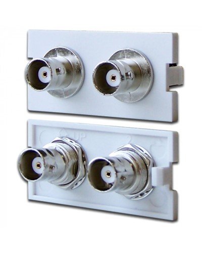 Вставка модульная с 2-мя BNC-адаптерами в розетку LAN-MB, белая LANMASTER (LAN-MBP-2BNC-WH) в Муроме Патч-корды оптические Pintop.ru