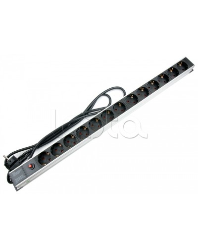 Блок евророзеток для 19 шкафов, 13 розеток, фильтр, 16 A Cabeus PDU-13P-F-2EU в Муроме Блоки розеток Pintop.ru