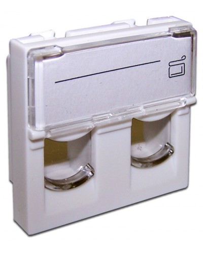 Вставка 45x45 на 2 модуля, со шторкой и увеличенным окном маркировки, белая LANMASTER (LAN-SIP-24L-WH) в Муроме Коннекторы и разъемы Pintop.ru