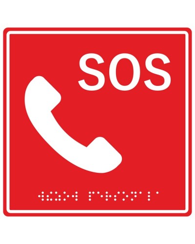 Табличка тактильная с пиктограммой SOS с трубкой Hostcall MP-010R2 в Муроме Система оповещения и трансляции Hostcall Pintop.ru