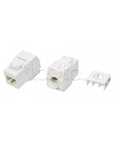 Вставка Keystone Jack RJ-45(8P8C) Hyperline KJ8-8P8C-C5e-180-TLS-WH в Муроме Модули Keystone Pintop.ru