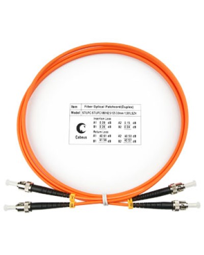 Шнур оптический duplex ST-ST 62,5/125 mm 1,5м LSZH Cabeus FOP-62-ST-ST-1,5m в Муроме Патч-корды оптические Pintop.ru