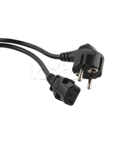 Кабель питания компьютера (Shucko - C13), 10A, угловая вилка, 0.5м Hyperline PWC-IEC13-SHM-0.5-BK в Муроме Патч-корды и пигтейлы Pintop.ru