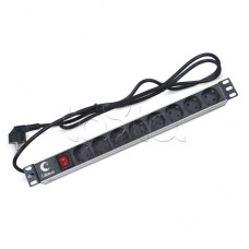 Блок на 8 розеток EU горизонтальный для 19' шкафов Cabeus (PDU-8P-2EU)