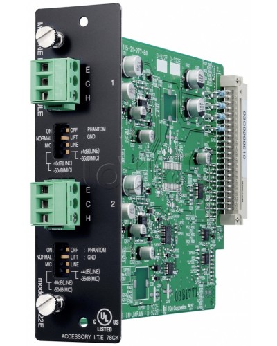 Модуль микрофонных / линейных входов (моно, 20 бит) TOA D-922E в Муроме Системы оповещения и трансляции TOA Pintop.ru